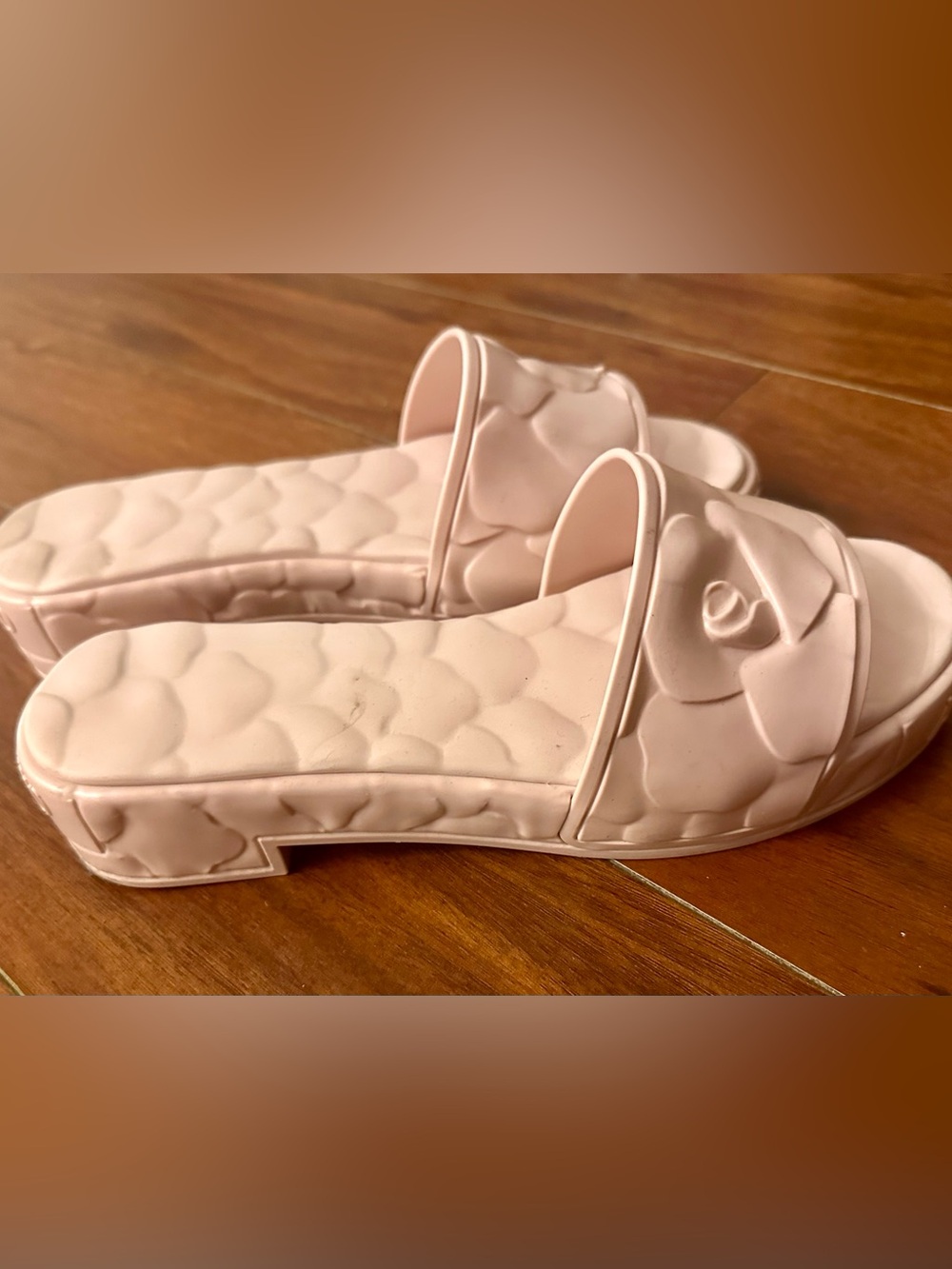 Valentino Pink Floral Slide Sandals